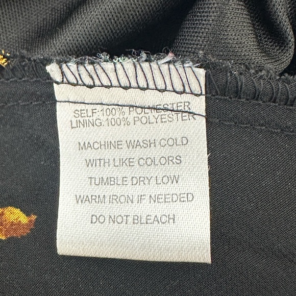 Indigo Rose | Woman BIack Chiffon Floral A-Line Pleated Flowy Lined Maxi - Picture 6 of 7